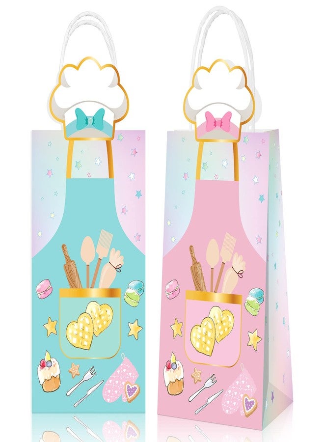 Liliful 16 Pcs Baking Party Favors Little Bakers Gift Bags with Handles Paper Goody Treat Candy Bags Bakery Pattern Goodie Birthday Baking School Party Supplies Decor Decorations for Kid Adult - Image 1